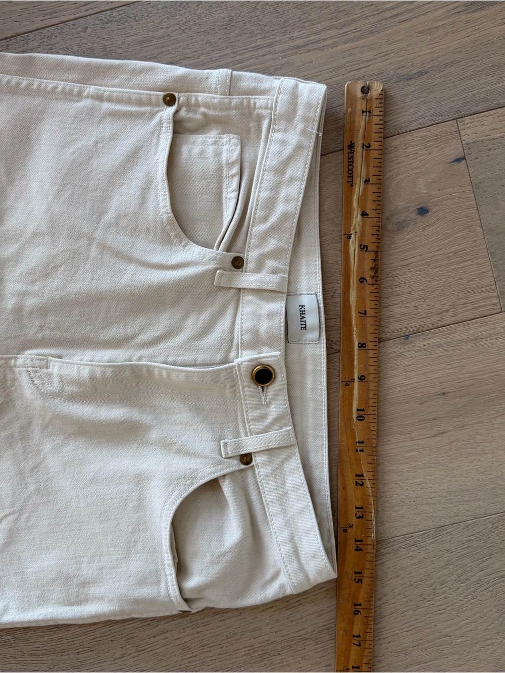 Khaite Vivian High-Rise Jeans - Cream Off-White - Size 29 - Picture 4 of 8